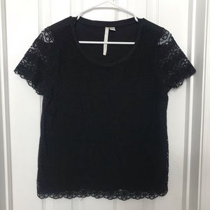 Lauren Conrad Black Crochet Lace Blouse / Shirt